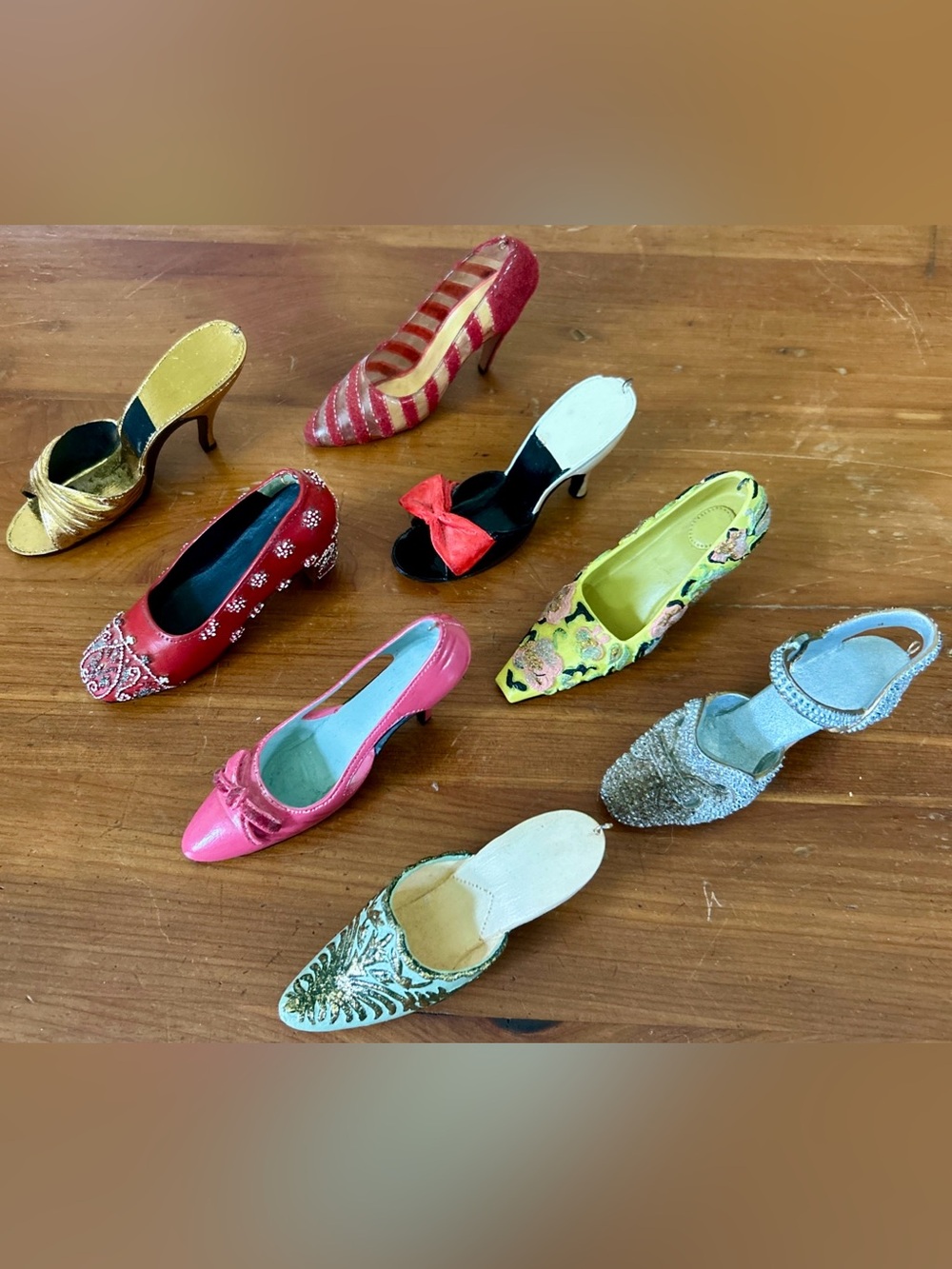 Lot of 8 Miniature Shoe Ornament Vtg Metropolitan Museum Art NYC Christmas MMA
